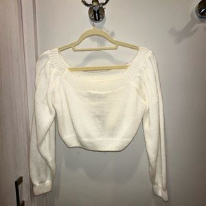 Nasty Gal Cropped Off Shoulder Sweater